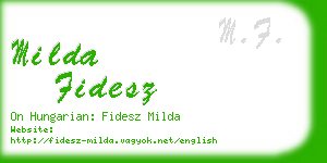 milda fidesz business card
